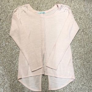 Women's Pink Top with Studded Shoulders